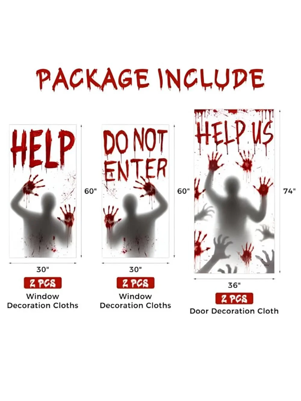 Halloween Decorations Door Cover Halloween Window Decorations 6Pcs Scary Window